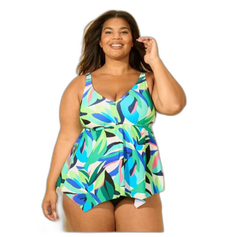 Shade & Shore Women's Flowy Tankini Top 1XL(17/18)